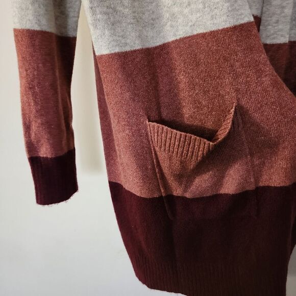 A New Day Womens Long Colorblock Open Front Cardigan Pockets Size Medium - Picture 4 of 6